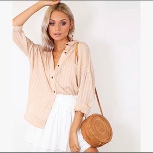 Princess Polly Beige Button Down